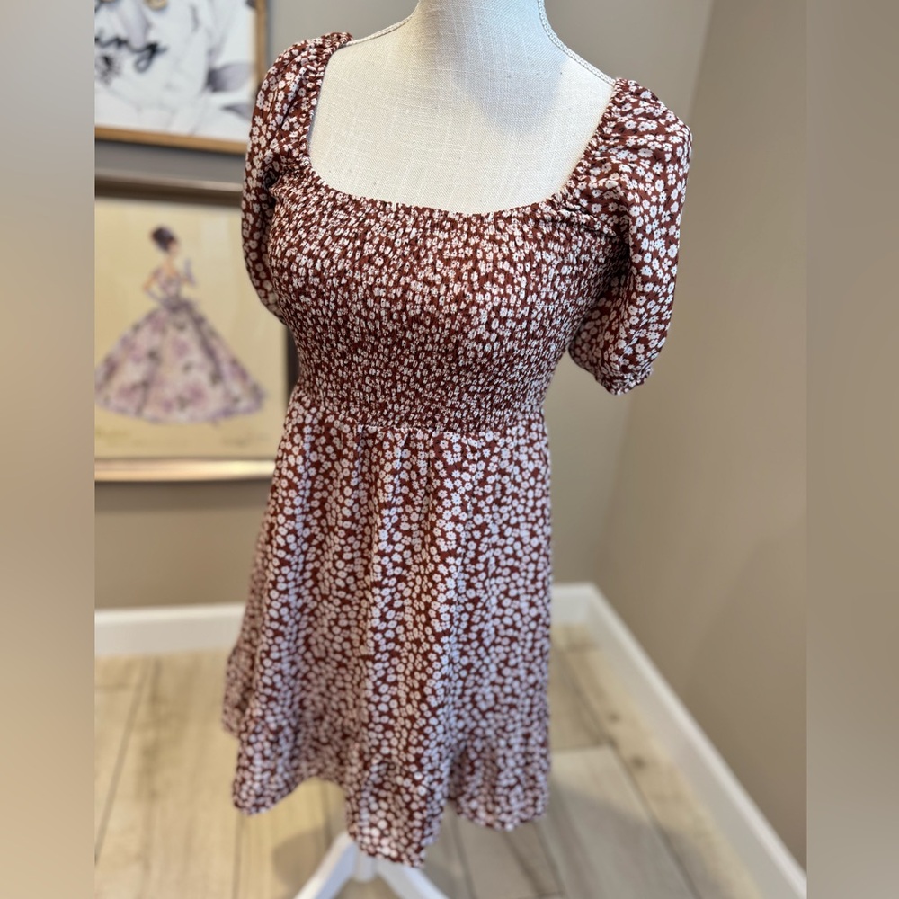 LE LIS Crazy About You Floral Midi Ruffle Dress